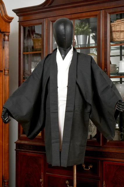 Dear Vanilla Japanese Silk Haori Jacket Men's Kimono Authentic Japan Vintage