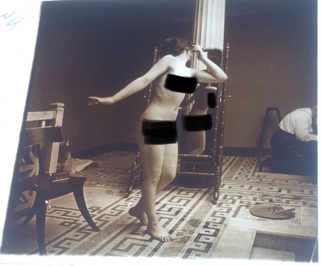 Photo Plaque Verre EROTISME FEMMES NUES ATRIUM 1920 VUE STEREOSCOPIQUE RICHARD