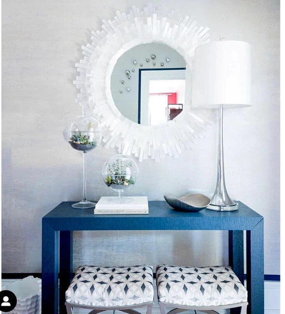 Miroir mural rond argenté moderne de 650 mm, décoration artistique avec