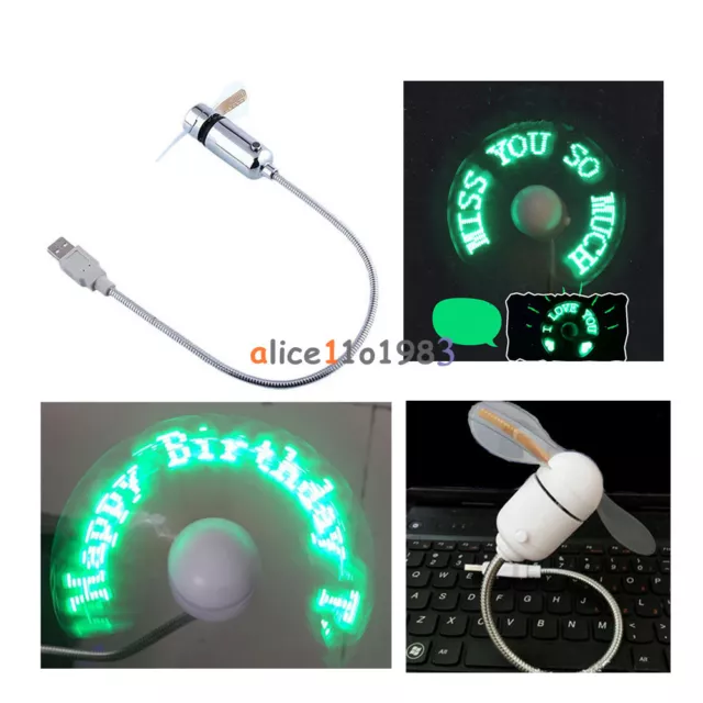 Tragbare USB 2.0 LED Mini Uhr Lüfter Kühlung blinkend Echtzeit Display Funktion 2