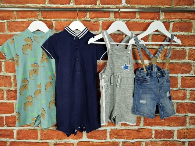 Baby Boy Bundle Age 12-18 Months Next M&S H&M Romper Dungarees Summer Kids 86Cm
