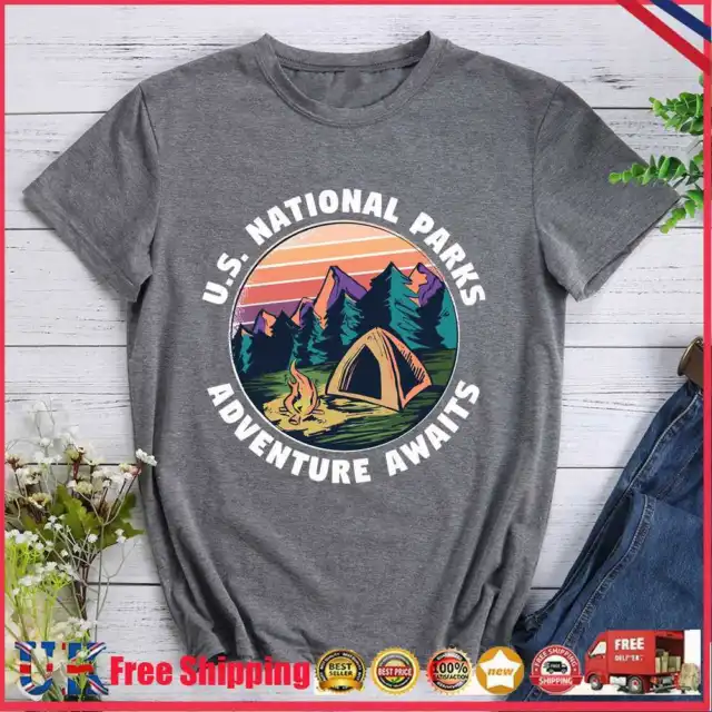Adventure awaits us national park outdoor hiking T-Shirt Tee *Z