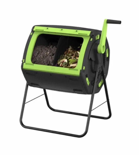 Maze Extra Strong Sturdy 180L 2 Compartment Compost Tumbler Sliding Doors 5 Yr W