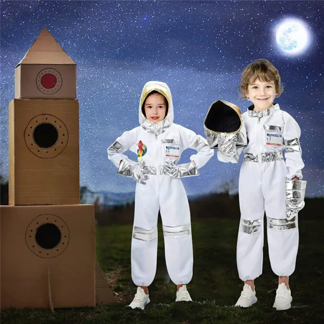 COSTUMI DI CARNEVALE astronauta Bambini Ragazzi Ragazze Tuta Casco Cosplay  EUR 22,99 - PicClick IT