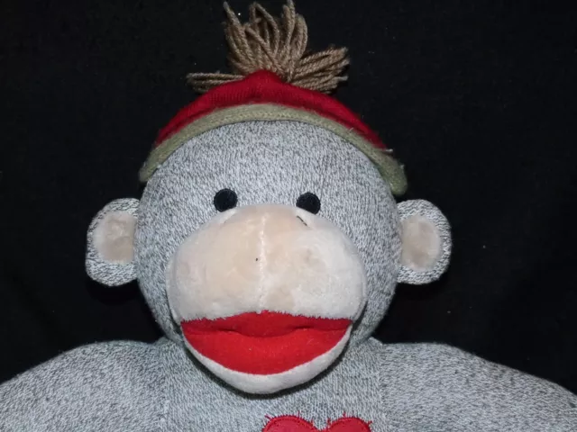 Beautiful Build A Bear Grey Sock Monkey Plush Toy Teddy Bab Retired