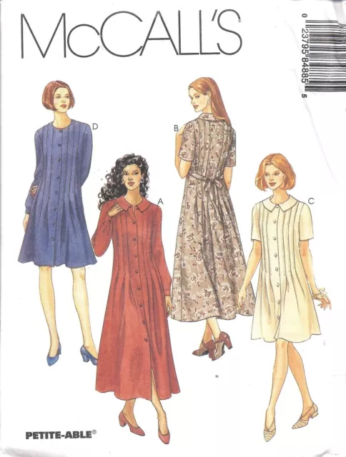 8488 UNCUT Vintage McCalls SEWING Pattern Miss Loose Fitting Dress Front Button