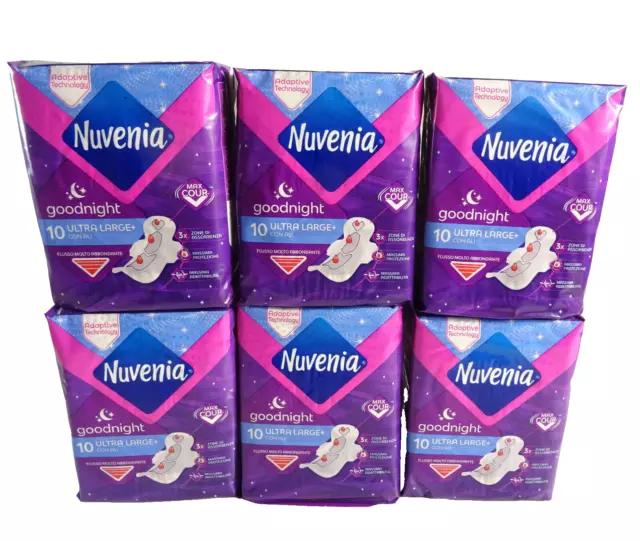 NUVENIA Ultra Notte Ali 60 Einlagen, 6 Packungen mit je 10 Stück