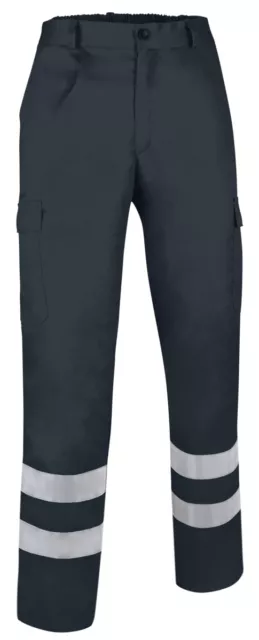 Pantalon De Travail Avec Bandes Reflechissantes Drill Gris Taille S M L Xl Xxl