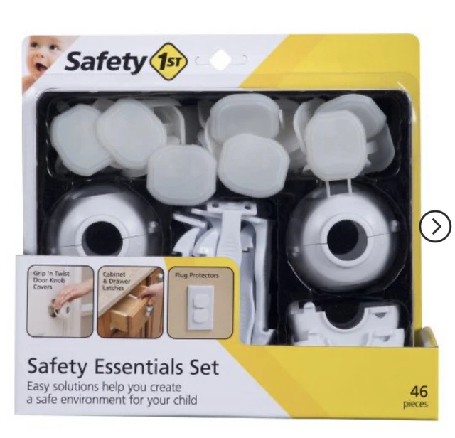 Kit de seguridad para niños Safety 1st Home Essentials cubierta de salida perillas pestillo cajón Kit de seguridad para niños Safety 1st Home Essentials cubierta de salida perillas pestillo cajón