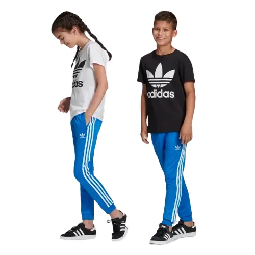 Adidas Superstar Track Jogger Pants Big Kids XS 7-8Y Blue Elastic Waist NWT