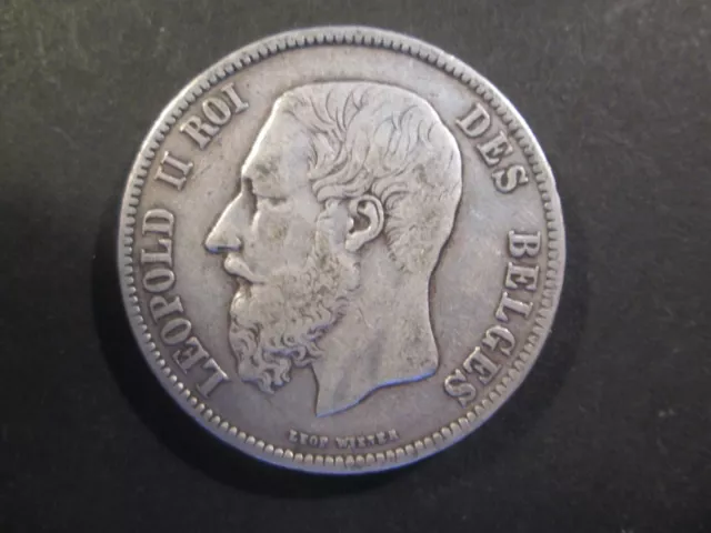 BELGIQUE Monnaie - 5 francs argent 1871 Léopold II