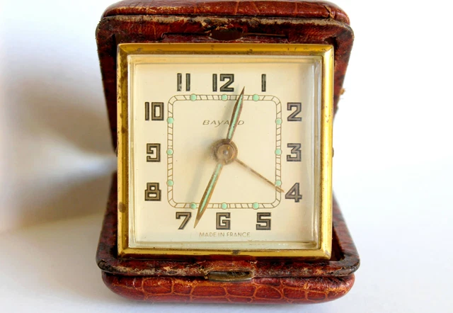 RÉVEIL DE VOYAGE Quartz - Vintage - Cuir EUR 25,00 - FR