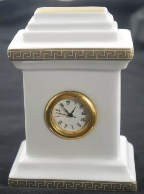 Lovely  Rosenthal Versace  White Gorgona Porcelain Small Clock 3.5"