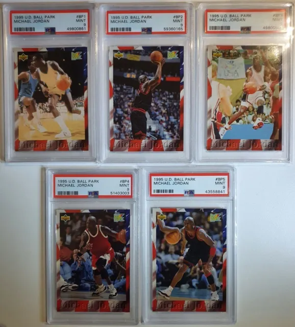 1995 UD Ball Park Michael Jordan (Complete Set of 5) USA - PSA 9 (POP 2)