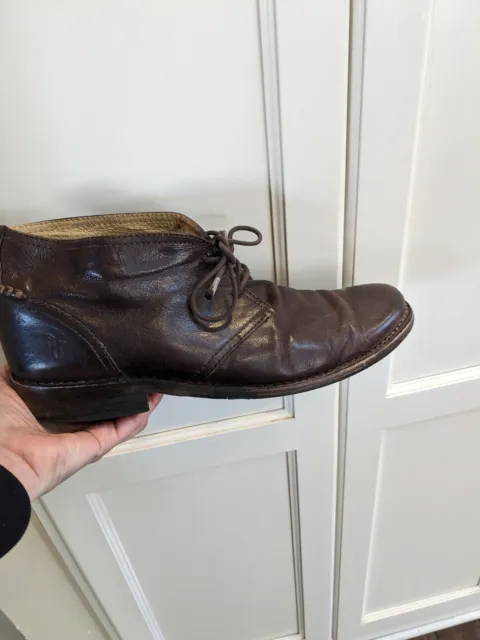 FRYE CHUKKA BROWN Leather Lace Up Ankle Boots Men's Size 12 D $28.00 ...