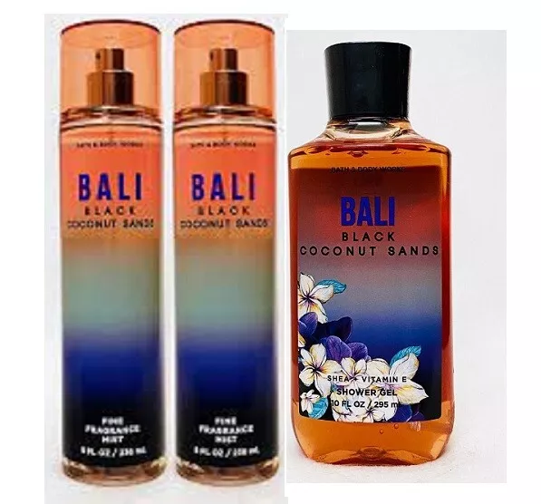 Bath & Body Works Bali Black  Coconut Sands 3 Piece Set - Shower Gel & Mist