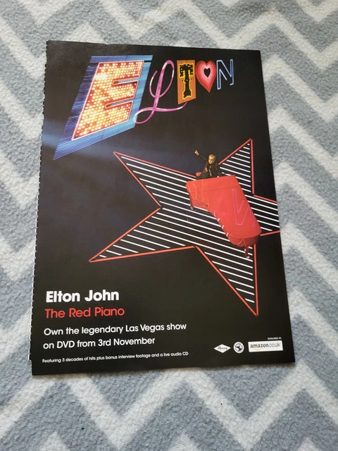 (Tpq125) Advert/Poster 11X8" Elton John : 'The Red Piano' On Dvd