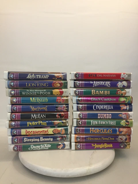 Walt Disney Masterpiece VHS Lot of 20 Mulan Sleeping Beauty Peter Pan Lion King