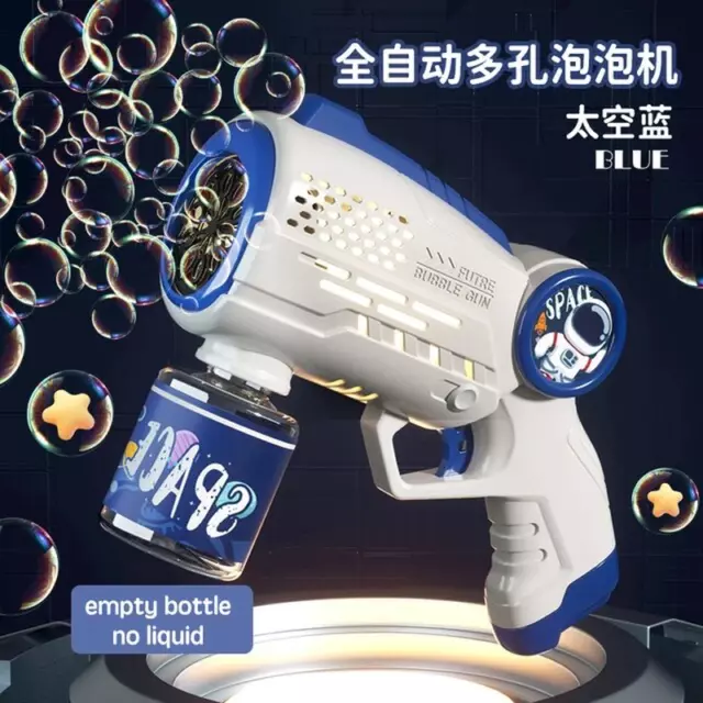 Astronaut Electric Automatic Light Bubble Machine Bubbles Gun Summer Beach Bath