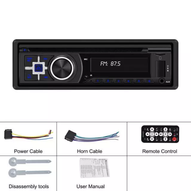12V DVD/CD Car Stereo FM/AM Radio Car Player Bluetooth Stereo MP3 TF BT USB AUX