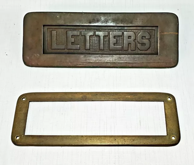 door Letter Drop antique chute antique brass hardware salvage