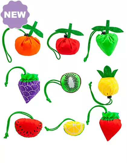 Faltbare Einkaufstasche Beutel Fruchtdesign Früchte Polyester Kordelzug 7523