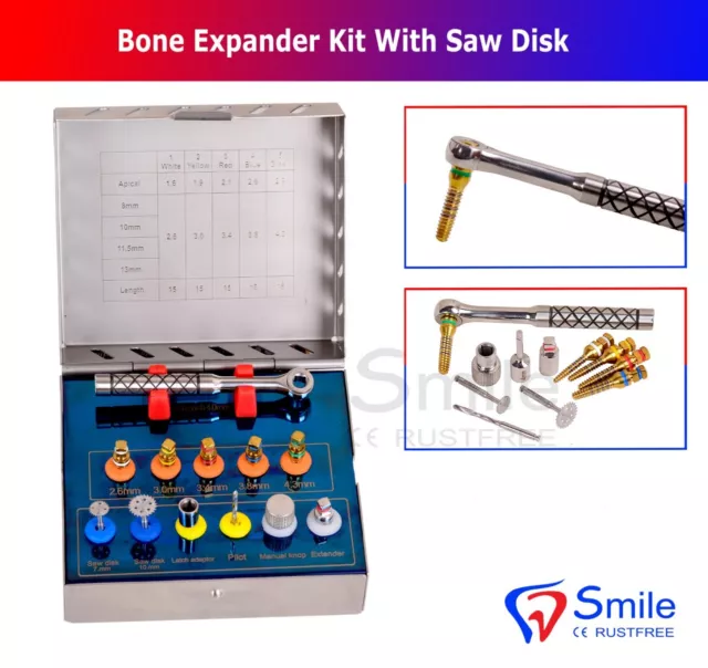 Dental Bone Expander Kit Sinus Lift With Saw Disks Surgical Implant Instruments