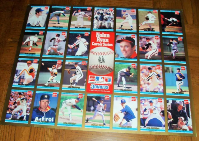 Nolan Ryan Autographed Poster-Career Cards -1992-Available In Hobby Stores Only