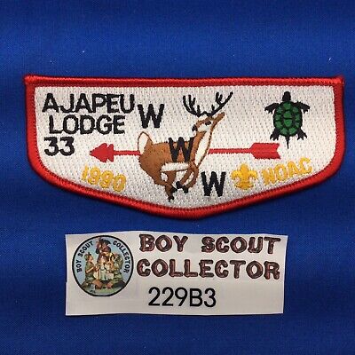 Boy Scout OA Ajapeu Lodge 33 S24 1990 NOAC Order Of The Arrow Flap Patch PA
