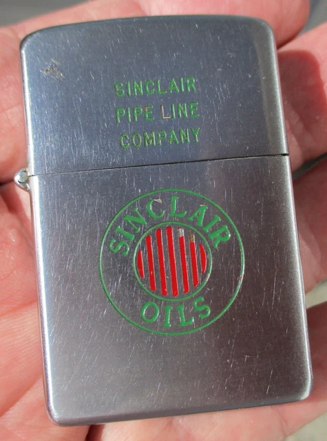 Vintage Zippo Lighter - SINCLAIR OILS - DOUBLE SIDED - Patent 2032695