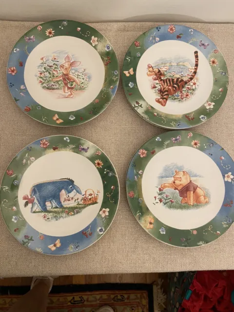 Disney SIMPLY POOH Plates (Set of 8) Pooh Piglet Tigger Eeyore 8.25” Salad Plate