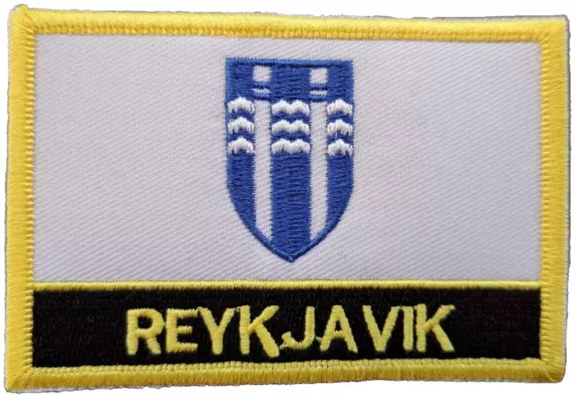 Reykjavik Iceland Flag Embroidered Patch - Sew or Iron on