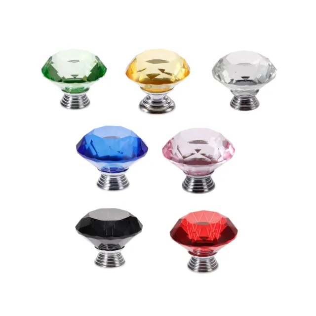 Crystal Glass Pulls & Handles Cupboard Wardrobe Cabinet Pull Knobs 40mm/1.57in