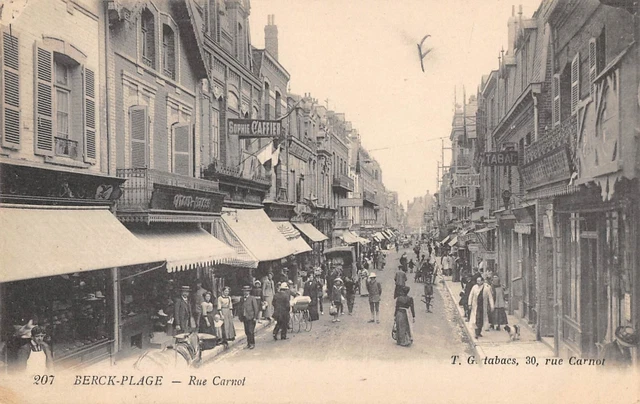 Cpa 62 Berck Beach Rue Carnot