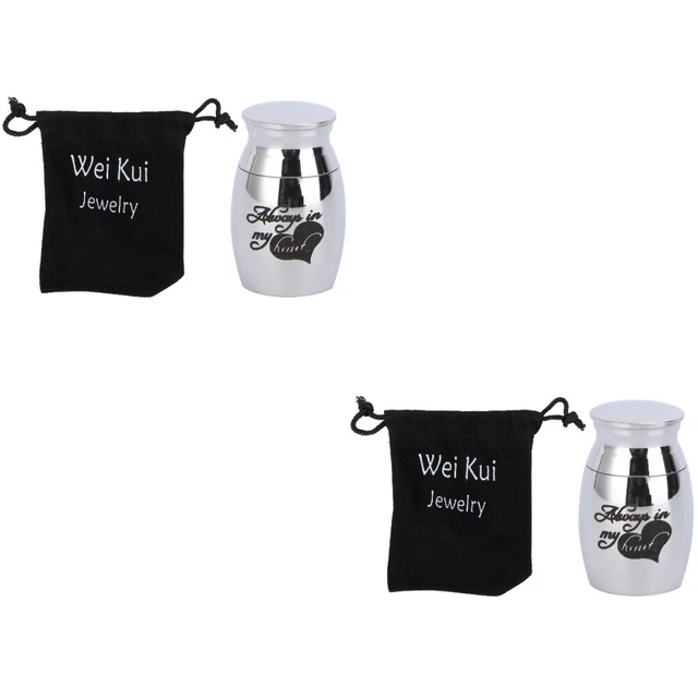 2 Sets Pet Urn Stainless Steel Metal Stand Ashes Keepsake Urns