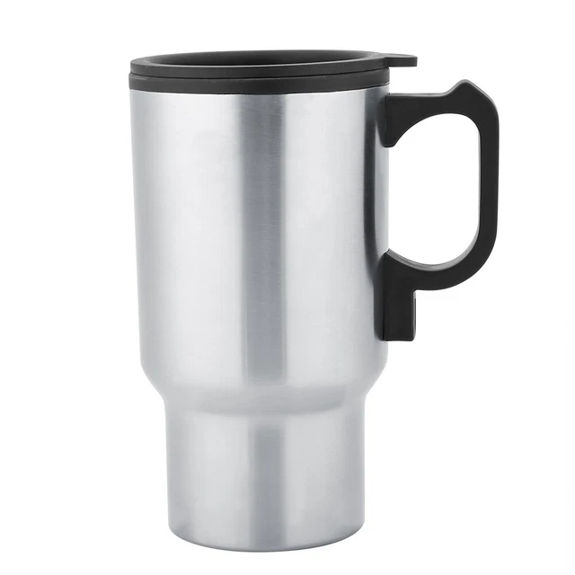 12V 450mL Stainless Steel Travel Mug Electric Car Heating Coffee Milk Cup Hot US