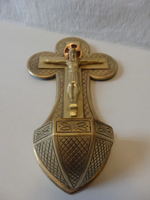 Ancien Crucifix Bénitier N°26 – Objet De Collection Religieux