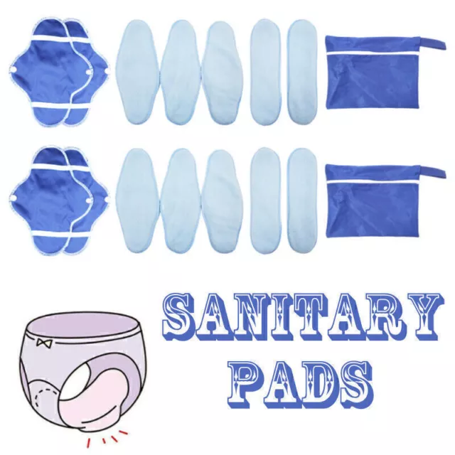 2 set Waschbare Stoffbinden Slipeinlage Damenbindens SANTTARY PADS Y4I8U8E6