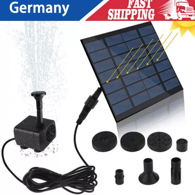 Solar Teichpumpe Garten Pumpe Springbrunnen Springbrunnenpumpe Set 200L/H