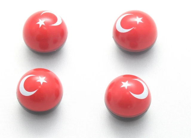 4x Tappi Valvola Turchia Cappuccio Valvola Bandiera Turco Ayyıldız Bicicletta Auto
