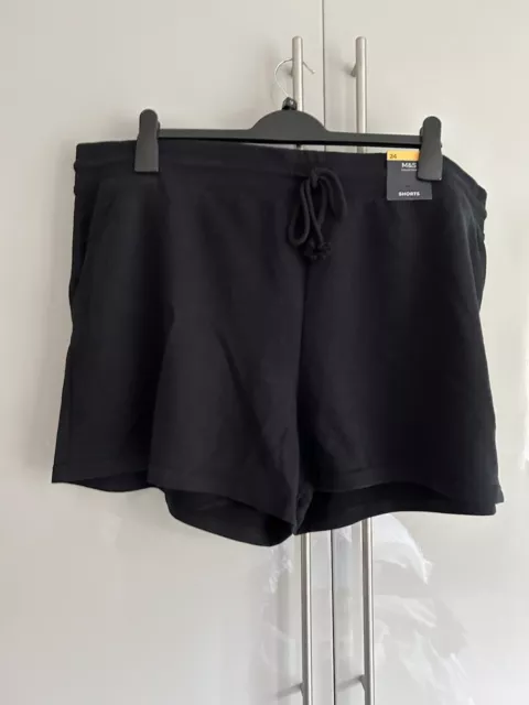 MARKS AND SPENCER Ladies Black Jersey Shorts Size 24 $7.60 - PicClick