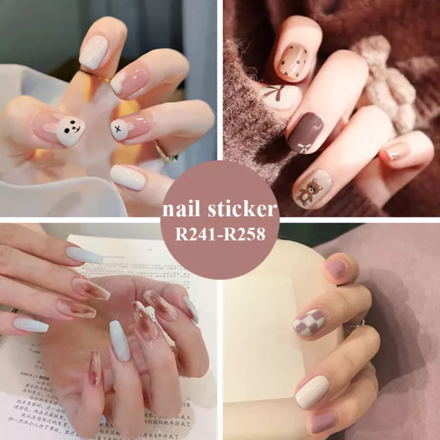 24Pcs Gefälschte Nägel Wiederverwendbare Stick Auf Nägel Drücken Sie Auf ~