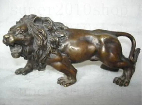 Lion en BRONZE Rugissant Féroce Sculpture Artisanal Presse-papiers Bureau Statue