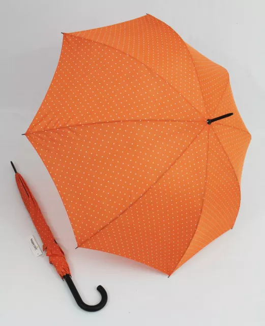 HAPPY RAIN Stockschirm Dots orange Regenschirm für Damen und Mädchen 41081