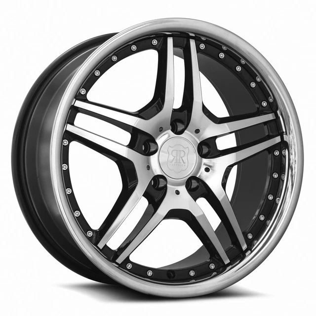 MRR Wheels Rim RW2 18x8 5x120 ET35 72.6CB Black Chrome Lip