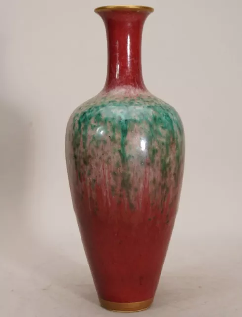 7.6" Old Chinese Red Glaze Porcelain Dynasty Palace Big Belly Bottle Vase