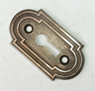 One Antique Vintage Art Deco Solid Brass Key Hole Plate Cover Escutcheon