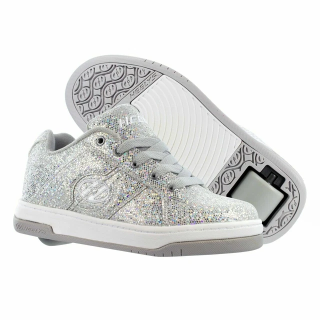 HEELYS SPLIT SHOES Girls heelys Glitter heelys shoes Silver heelys
