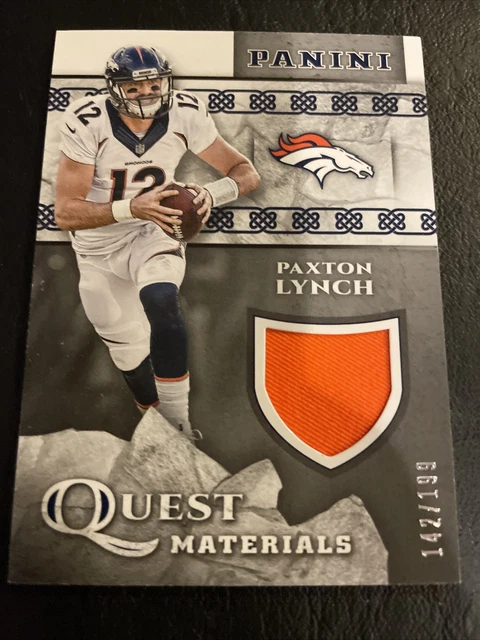 2017 Panini Quest Materials /199 Paxton Lynch #QM-PL Memphis Broncos Steelers SP