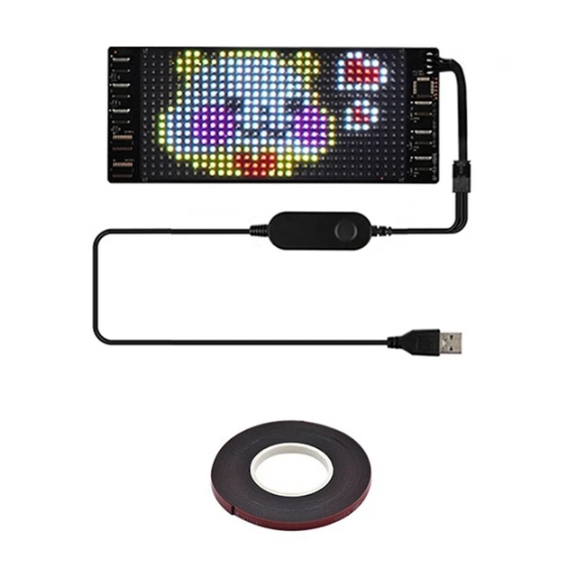 Pannello Digitale Scorrevole Flessibile a Colori P6 Programmabile a LED, Pannello Espositivo Fai da Te con Motivo Testo Personalizzato, Controllo GIF App Bluetooth, 990 x 412 x 55 mm | IT